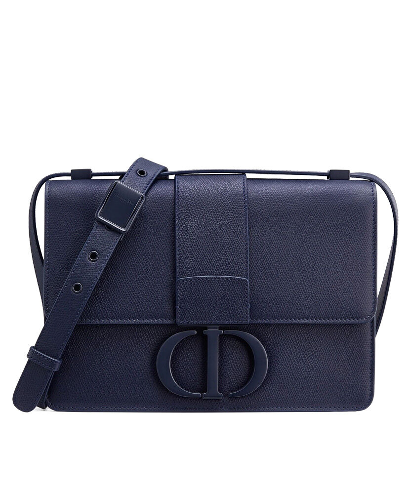 Christian Dior 30 Montaigne Calfskin Bag Dark Blue